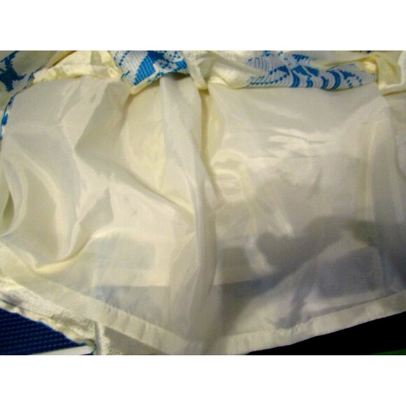 Vintage 50s Dress Embroidery Layered Crinoline Lined Turquoise Blue Size S/M - Picture 7 of 9